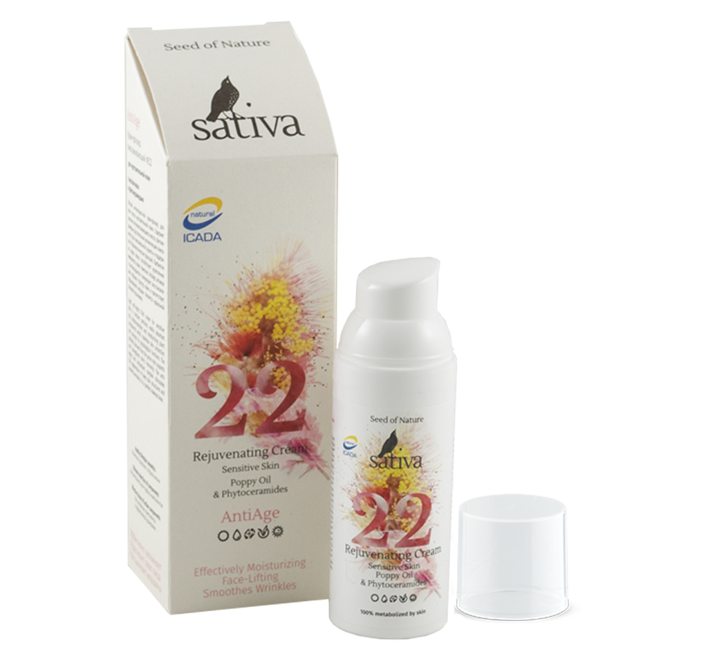 Крем-флюид омолаживающий №22 для чувствительной кожи Sativa 50 мл